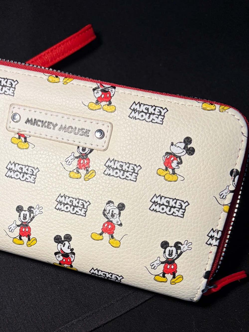 Disney Mickey Mouse Wallet with Red Trim